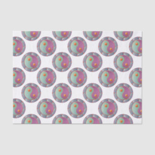 Papel De Seda Yin Yang Medallion Violet Turquoise