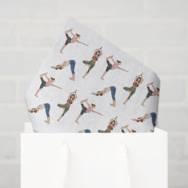 Papel De Seda Yoga Pose Women Workout Wellness Pattern