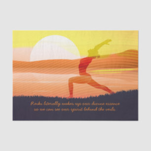 Papel De Seda Yoga Professora Sun Salutando Meia Lua Pose Aspas