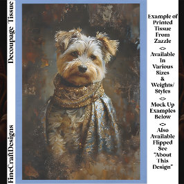 Papel De Seda Yorkshire Terrier Oil Painting Decoupage Direito 1