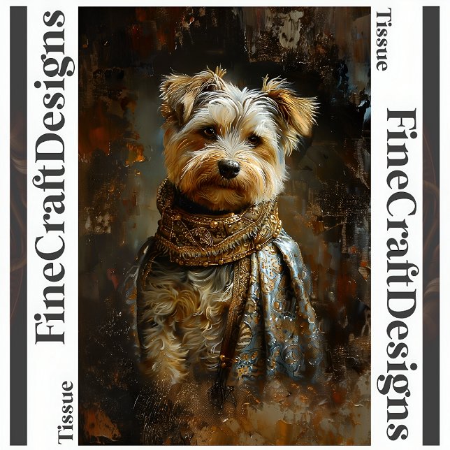 Papel De Seda Yorkshire Terrier Oil Painting Decoupage Direito 1 (Criador carregado)