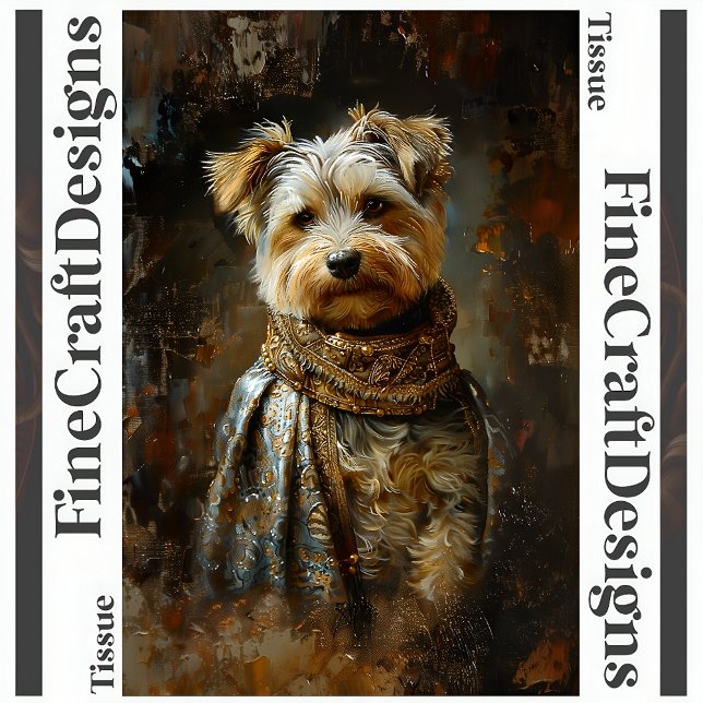Papel De Seda Yorkshire Terrier Oil Painting Decoupage esquerda  (Criador carregado)