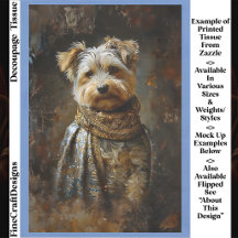 Yorkshire Terrier Pintura a Óleo Decoupage Esquerd