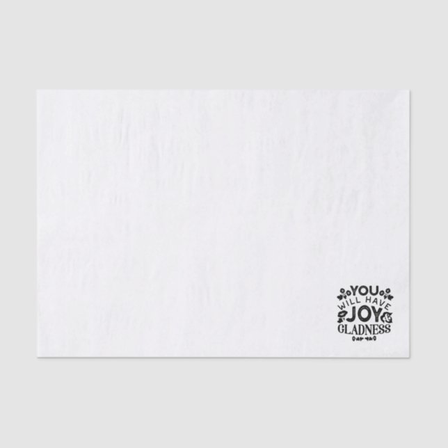 Papel De Seda You Will Have Joy and Gladness Inspirational Quote (Frente )