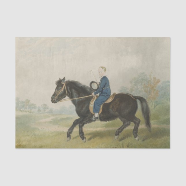 Papel De Seda Young Boy Riding a Pony (por Penry Williams) (Frente )