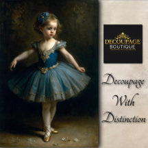 Young Vintage Ballerina in Blue Tutu Decoupage