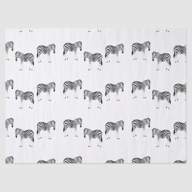 Papel De Seda Zebra animal pattern on white (Frente )