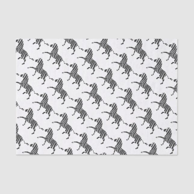 Papel De Seda Zebra Black and Light Cinzas Silhouket (Frente )
