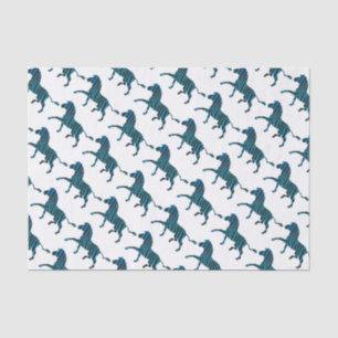 Papel De Seda Zebra Black e Blue Silhouette