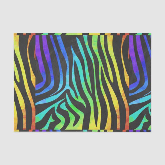 Papel De Seda Zebra Black e Rainbow Impressão (Frente )