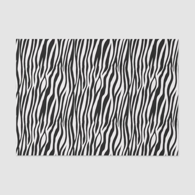 Papel De Seda Zebra Branca Preta Impressa em Animais (Frente )