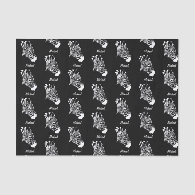 Papel De Seda Zebra com Twisted White Stripes Silhouter (Frente )