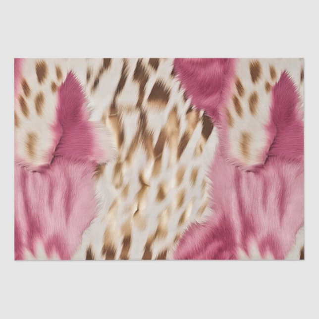 Papel De Seda Zebra Dourada Rosa na moda (Frente )