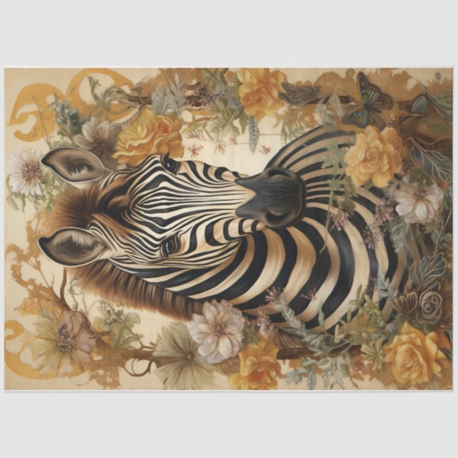 Papel De Seda Zebra Floral (Frente )