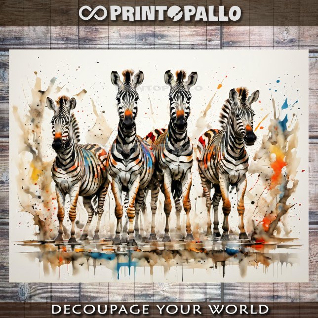 Papel De Seda Zebra Jungle Gang em salto de água - (Criador carregado)