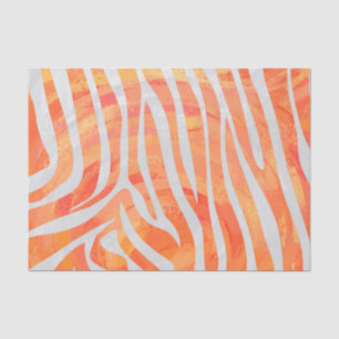 Papel De Seda Zebra Orange e Impressão branca