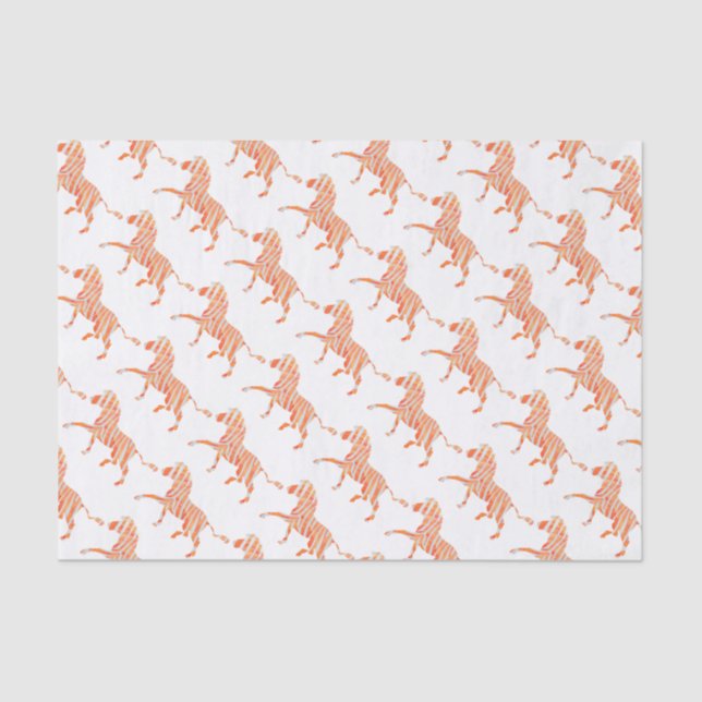 Papel De Seda Zebra Orange e White Silhouette (Frente )