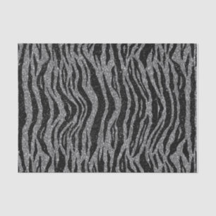 Papel De Seda Zebra Print Black and Cinza Silver