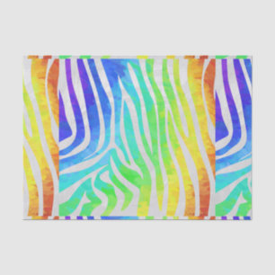 Papel De Seda Zebra Rainbow e White Impressão