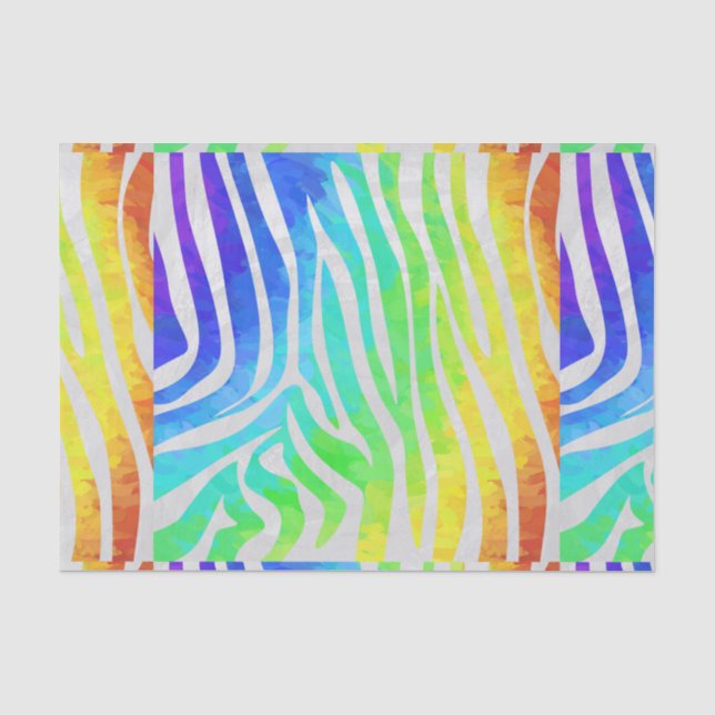 Papel De Seda Zebra Rainbow e White Impressão (Frente )