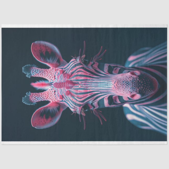 Papel De Seda Zebra rosa brilhante de outra dissociação mundial (Frente )