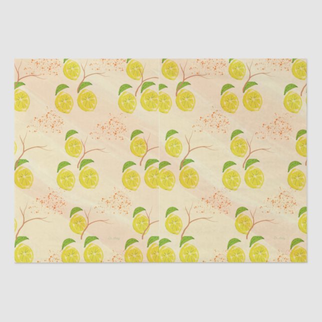 Papel De Seda Zesty limon impressão (Frente )