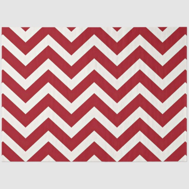 Papel De Seda Zig Zag Vermelho e Branco Strips Natal (Frente )