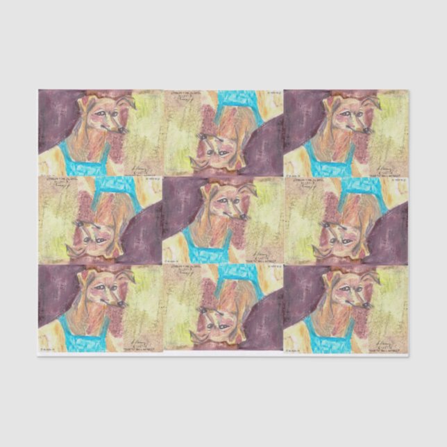 Papel De Seda "Ziggy The Dog in Overalls" (Frente )