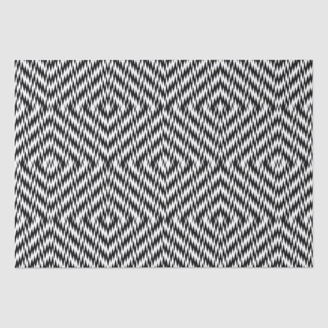 Papel De Seda Ziguezague preto e branco (Frente )