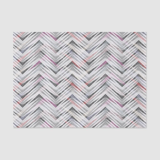 Papel De Seda Zigzag, geométrico, cinzas, lilás, rosa, preto, fa (Frente )