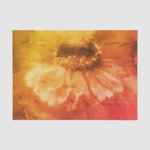 Papel De Seda Zinnia Daisy Flower Em Sepia Vintage Decoupage