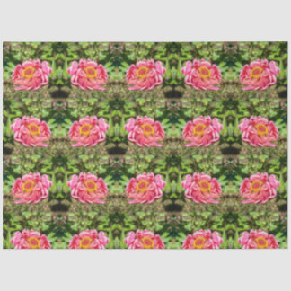 Papel De Seda Zinnia rosa com centro amarelo