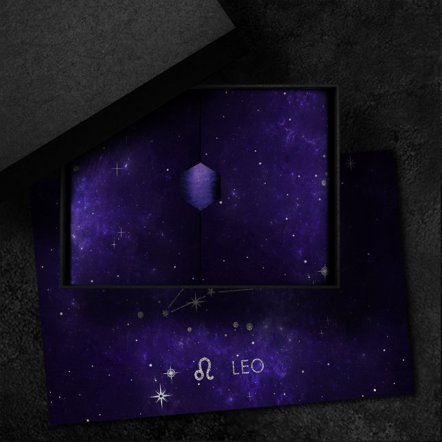 Papel De Seda Zodiac Purple Leo | Astrologia Cósmica Horoscópio (Criador carregado)