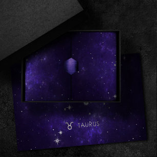 Papel De Seda Zodiac Purple Taurus Astrologia Cósmica Horoscóp