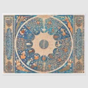 Papel De Seda Zodiac Sinais Vintage Celestial Map Decoupage