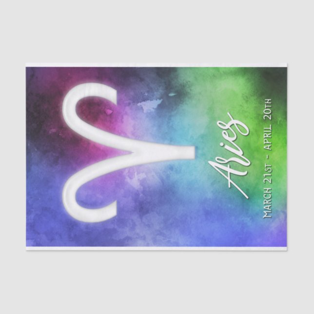 Papel De Seda Zodíaco: Datas do Aries (Frente )