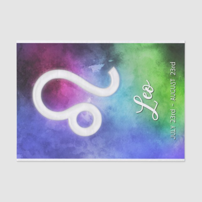 Papel De Seda Zodíaco: Datas do Leo (Frente )