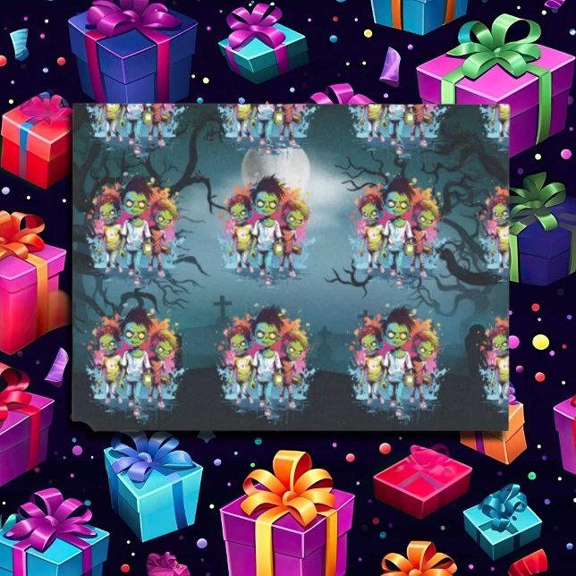 Papel De Seda Zombie das Halloween, azul (Zombie Walkers,  Your birthday party won't be complete without an array of gruesome zombie props! )