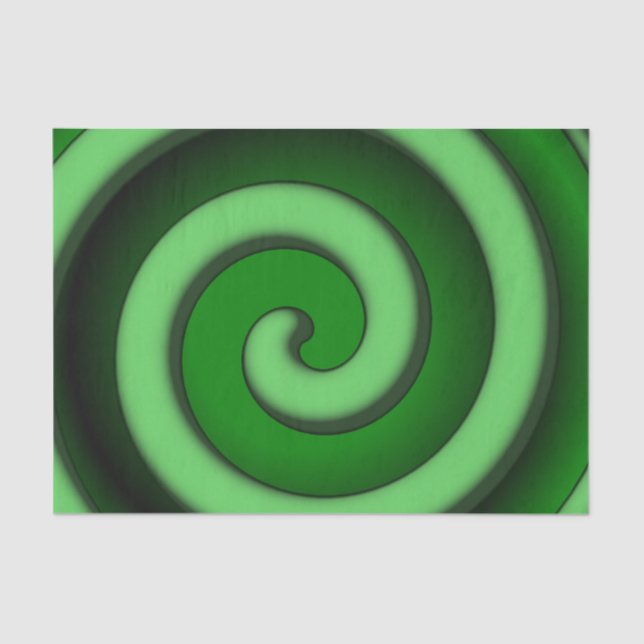 Papel De Seda Zona Espiral Verde (Frente )
