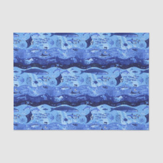 Papel De Seda Zonas de Profundidade Oceânica - Animais Submarino