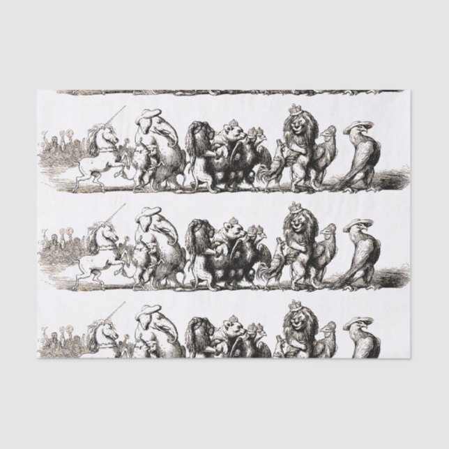 Papel De Seda Zoo do Leão de Elefante de Corte Animal (Frente )