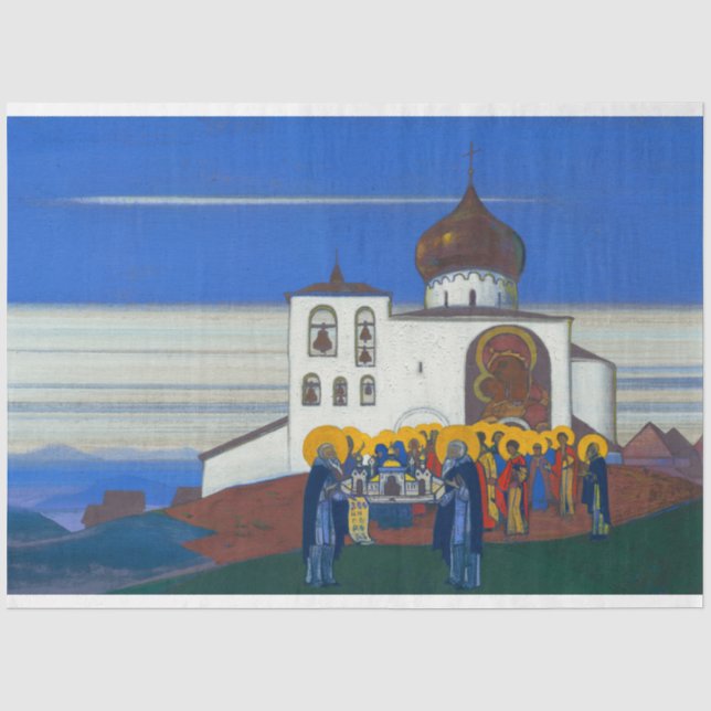 Papel De Seda Zvenigorod por Nicholas Roerich (Frente )