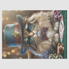 Papel De Seda ZZ Cartola, Gato Peludo Jogando Cartas