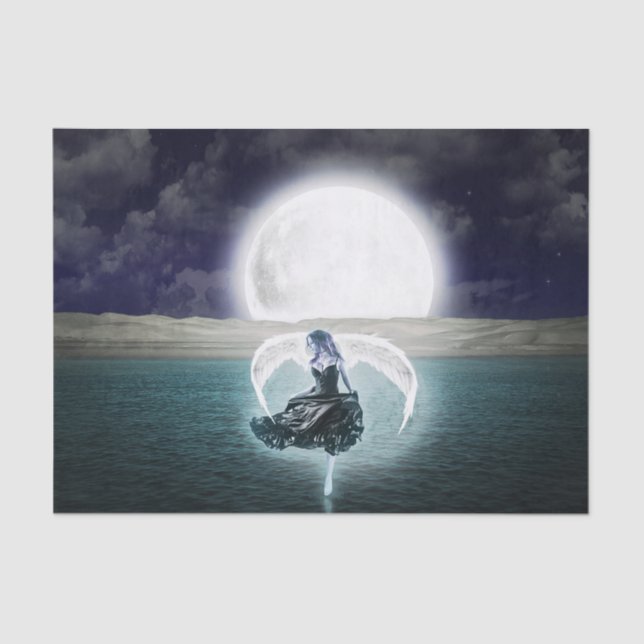 Papel de tecido angel da lua gótico (Frente )