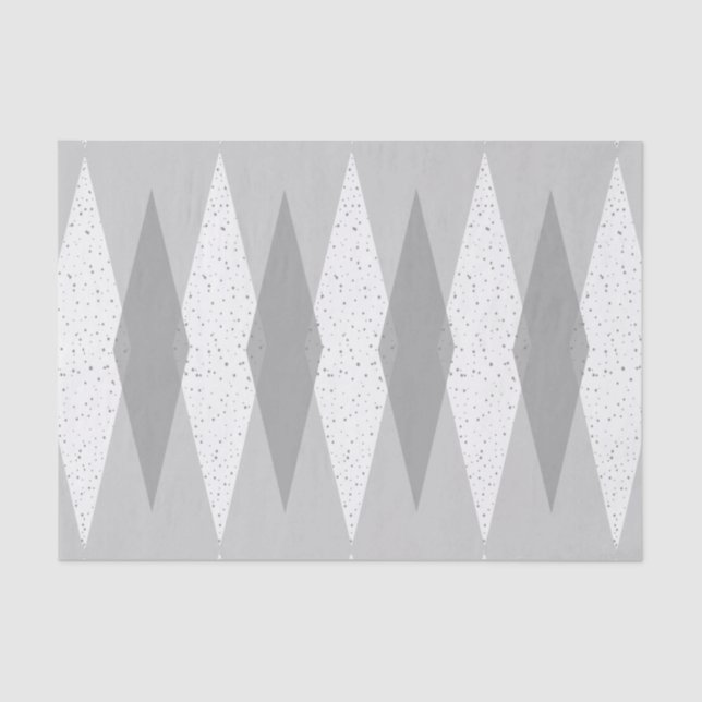 Papel de Tecido Argyle para Cinza Moderna do meio  (Frente )