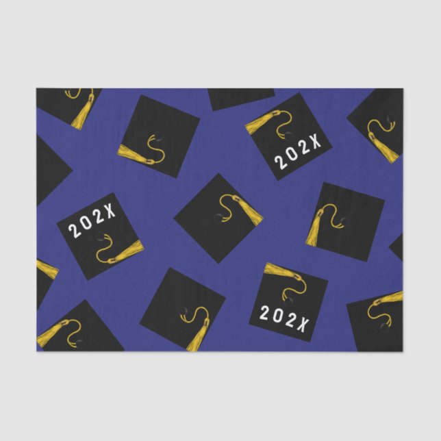 Papel de Tecido Azul de Graduação (Frente )