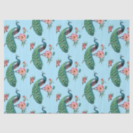 Papel de Tecido Azul Design 4 da Série Peacock