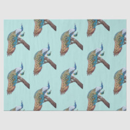 Papel de Tecido Azul Design 9 da Série Peacock