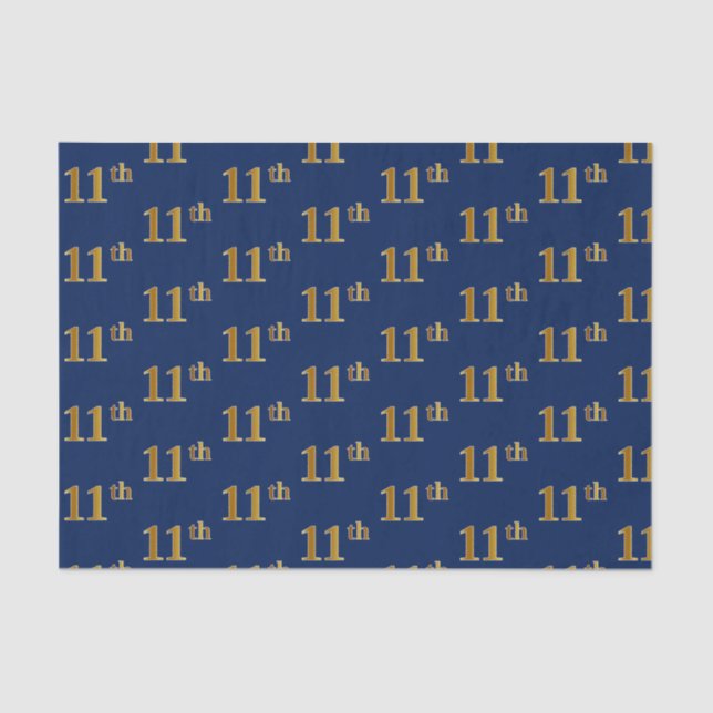 Papel de Tecido Azul, Faux Dourado 11 (Décimo Prim (Frente )