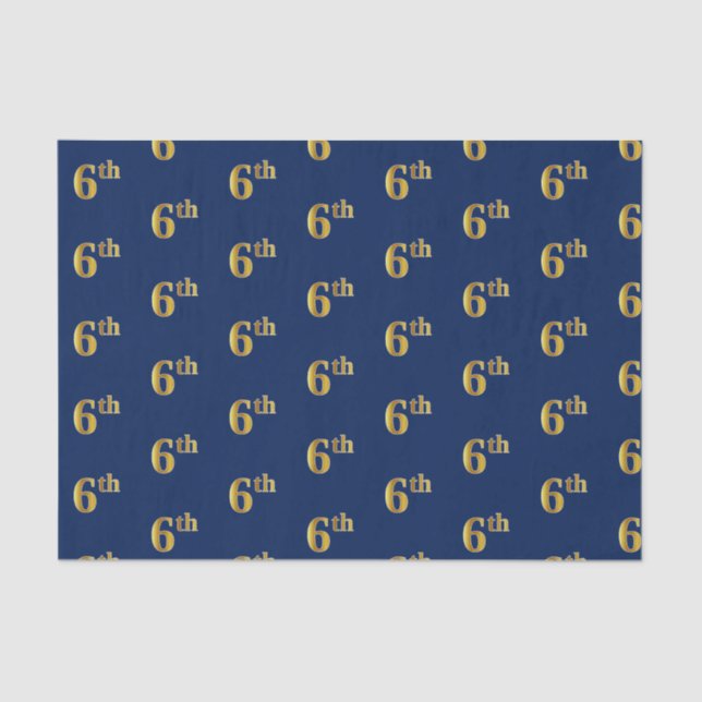 Papel de Tecido Azul, Faux Dourado 6 (Sexto) (Frente )